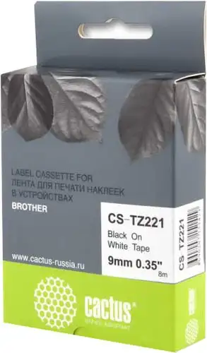 Картридж-лента для термопринтера CACTUS CS-TZ221 (аналог Brother TZ221) – изображение в каталоге