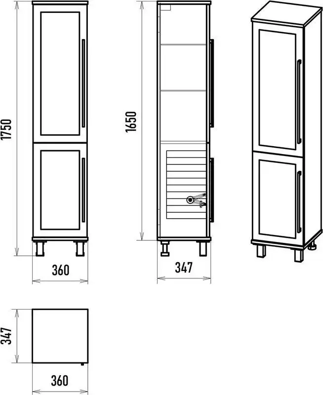 Misty Шкаф-пенал Модерн 35 П-Мод05035-011Л (с бельевой корзиной) – фото товара