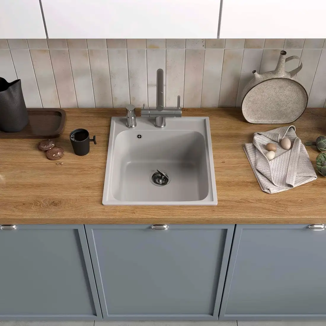 Кухонная мойка Reflexion Quadra RF0243GR - фото товара