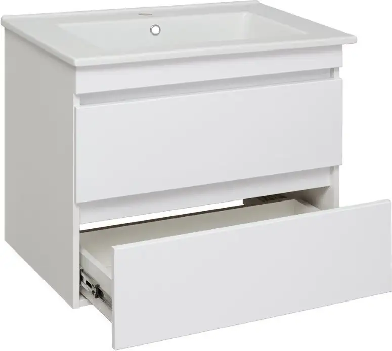 Runo Тумба с умывальником Runo Манхэттен 75 + Оскар 75 (подвесная, белый) – фото товара