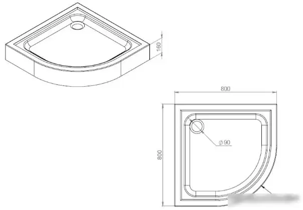 Душевой поддон AM.PM Gem W90T-401-080W - фото товара