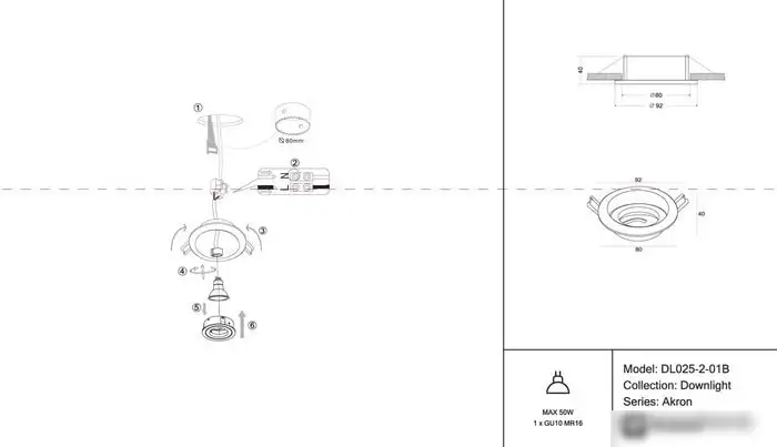 Точечный светильник Maytoni Akron DL025-2-01B – фото товара
