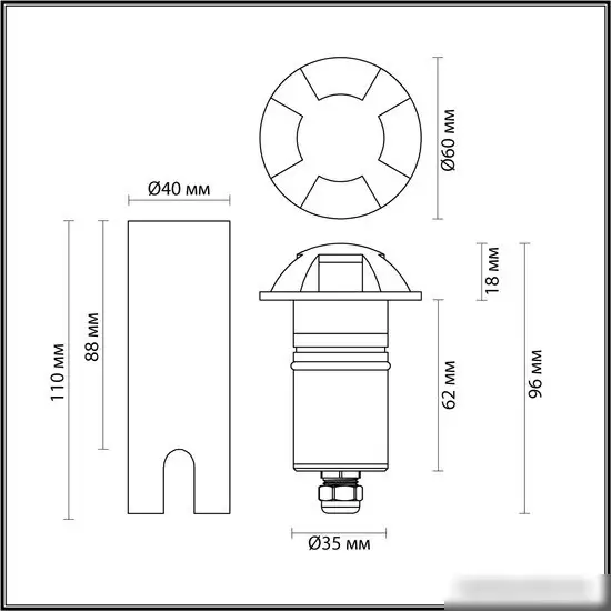 Садовый светильник Odeon Light Wald 6662/3GL – фото товара