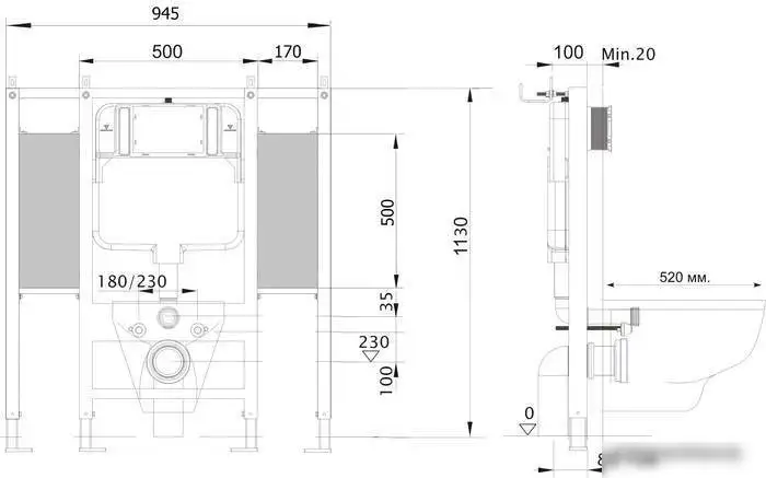 Инсталляция для унитаза Aquatek INS-0000015 - фото товара