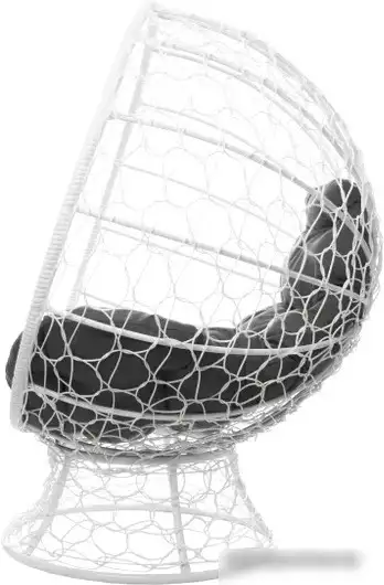 Кресло M-Group Кокос на подставке 11590109 (белый ротанг/серая подушка) – фото товара