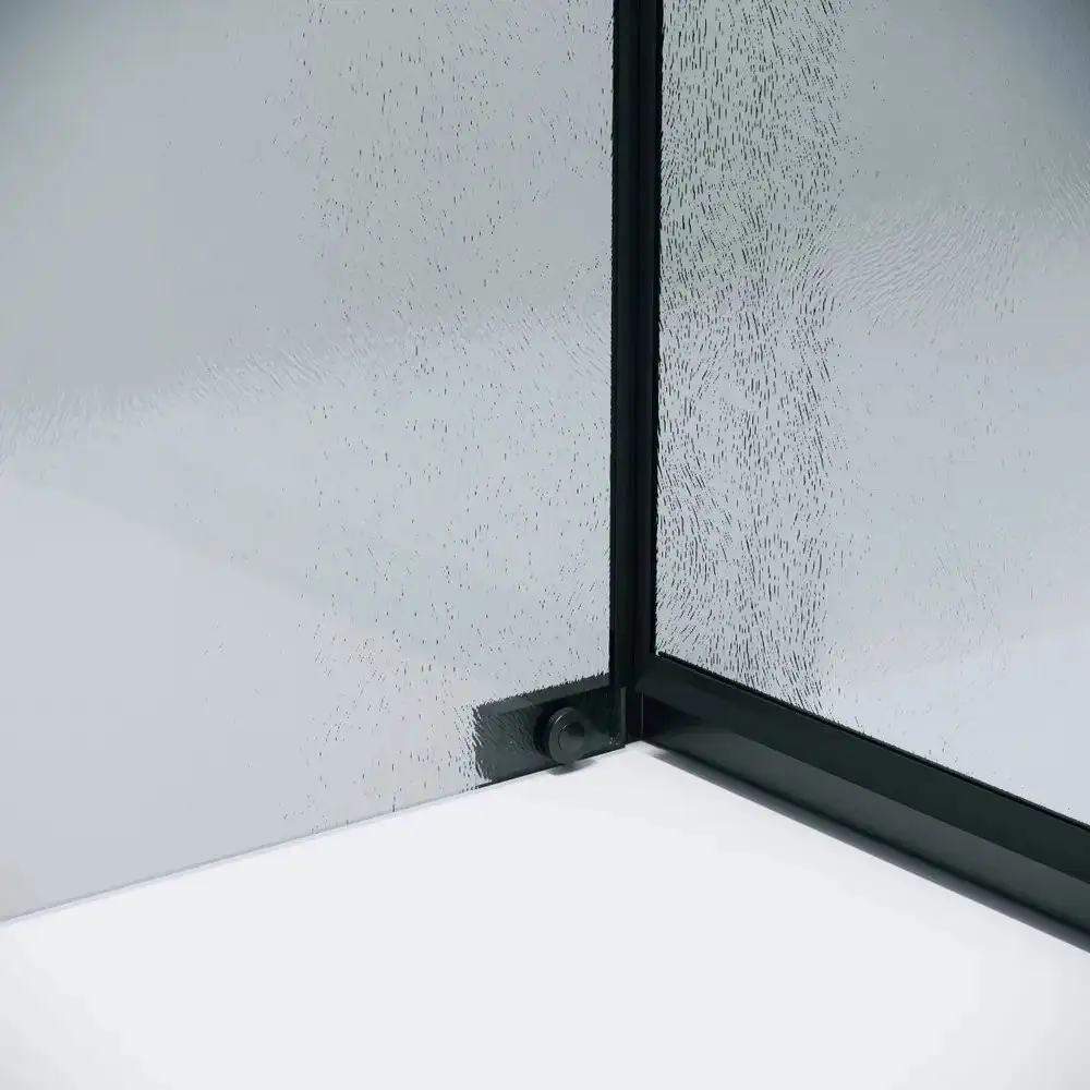 Душевой уголок Grossman Pragma 100x100x195 120.K33.03.1010.21.02 (черный матовый/стекло шиншилла) - фото товара