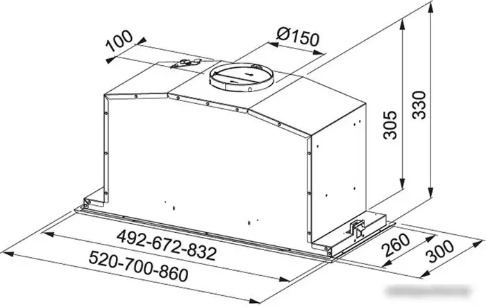 Кухонная вытяжка Franke Inca Lux FBI 537 XS/BK 305.0528.070 - фото товара