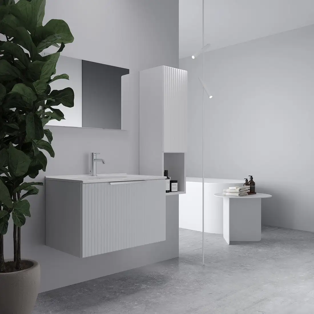 ЗОВ Тумба под умывальник Дублин 60 DU60LWMFW (флавио белый) – фото товара