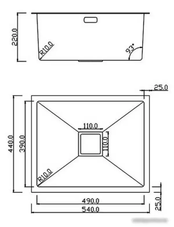 Кухонная мойка Roxen Uno 560210-54B - фото товара