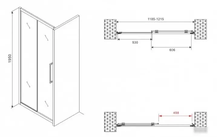 Душевая дверь Abber Schwarzer Diamant AG30120BMH - фото товара