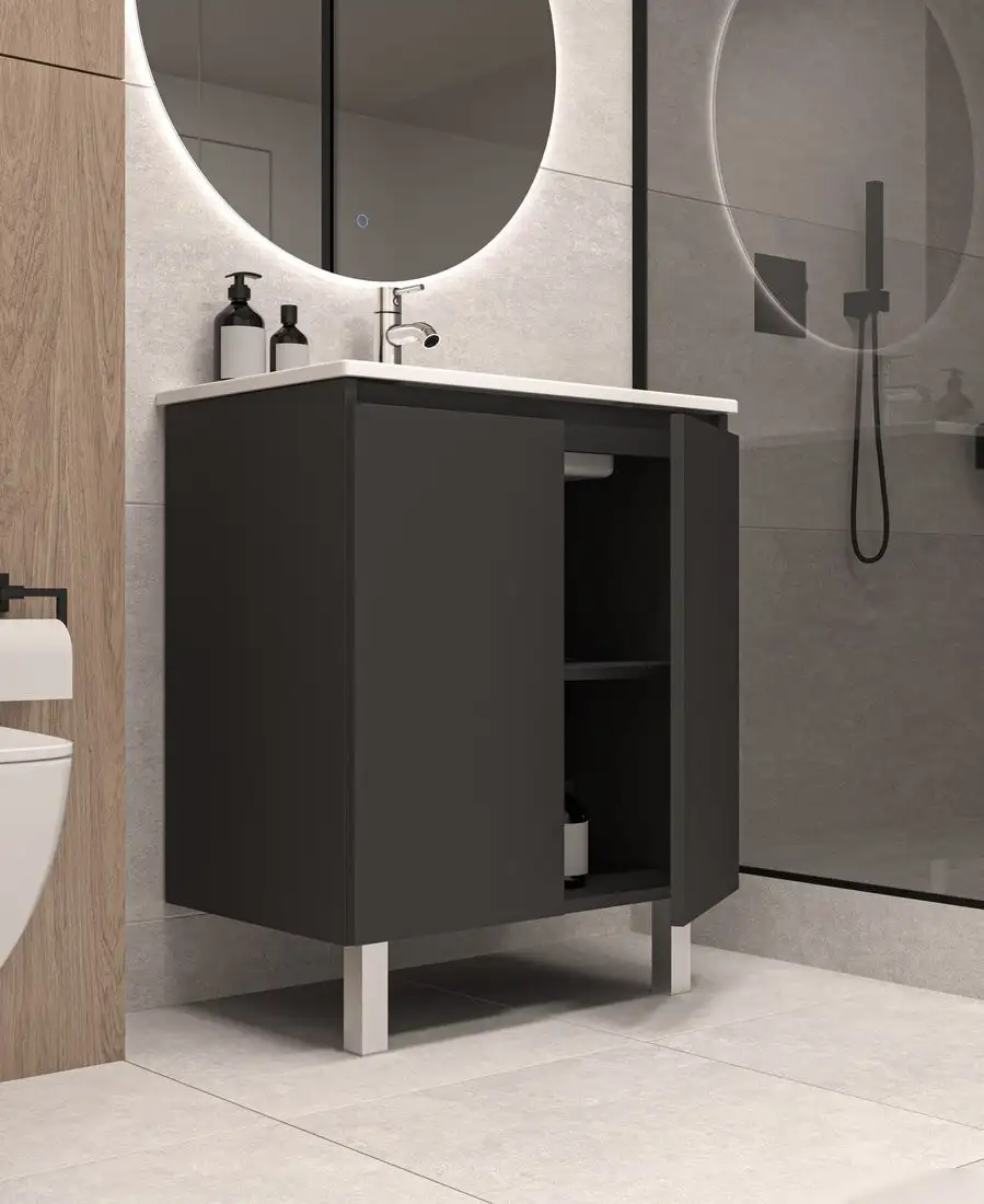 ЗОВ Тумба под умывальник Монови 70 M70LG0LGS-HPL38T (туя/антрацит) – фото товара