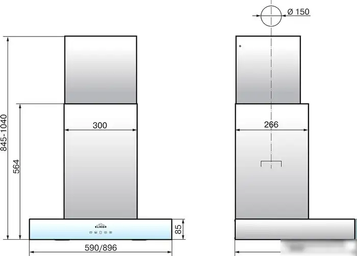 Кухонная вытяжка Elikor Агат 60Н-1000-Е4Д (нержавеющая сталь/белый) - фото товара