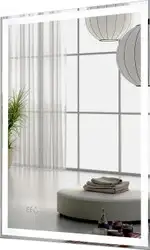 Пекам Зеркало Greta 60x100 greta-60x100dcl (с подсветкой, сенсором на взмах руки и часами)