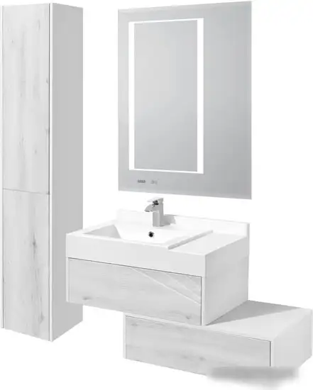 Акватон Тумба под умывальник Сакура 80 1A236401SKW80 (ольха нав./белый) – фото товара