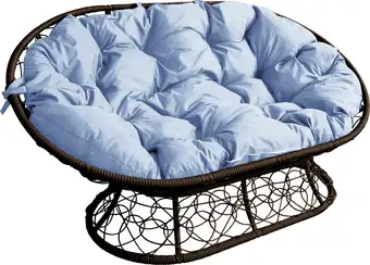 Садовый диван M-Group Мамасан 12110209 (коричневый ротанг/серая подушка) – изображение в каталоге