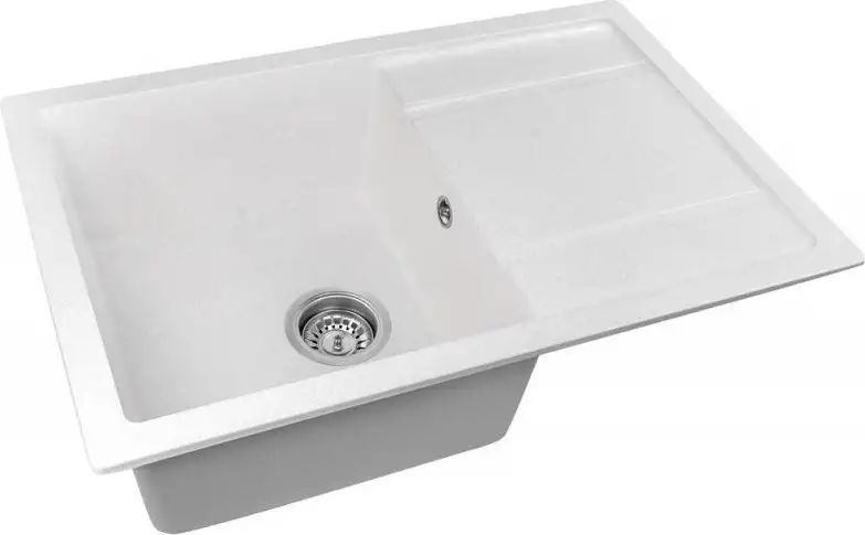 Кухонная мойка Saniteco Fama (белый с сифоном) - фото товара