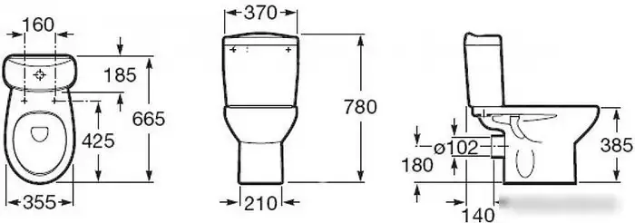 Унитаз напольный Roca Victoria 7342399000+734139Z000+ZRU8013900 - фото товара