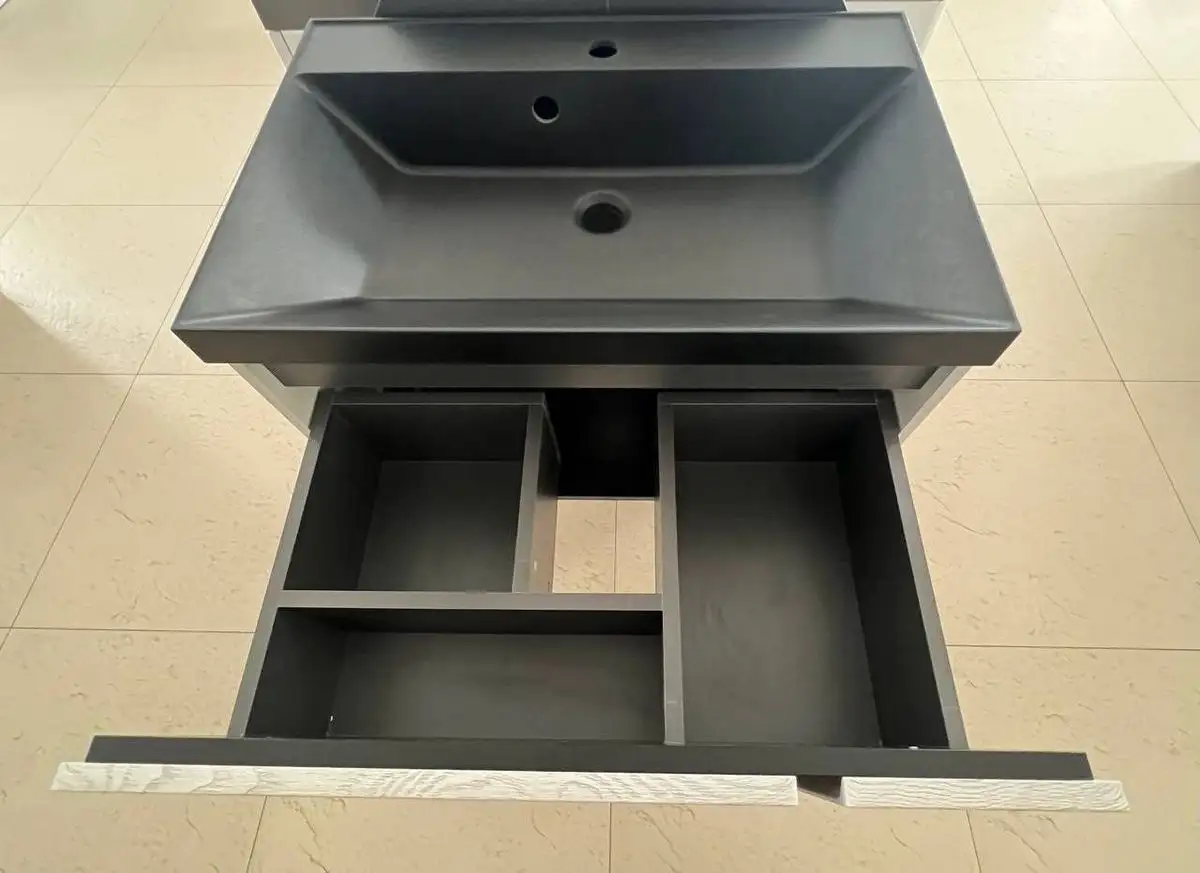 Garda Тумба под умывальник Lazio 80н_800 29.80н.800.PVC (дуб серый/черный) – фото товара