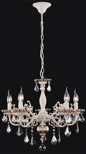 Подвесная люстра Евросвет 3281/5 белый с золотом/тонированный хрусталь – изображение в каталоге