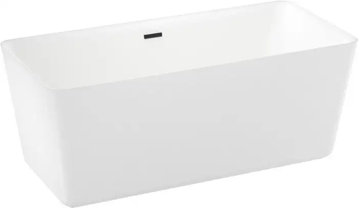 Ванна Wellsee DeSire 167,5x78 231502003 (отдельностоящая ванна белый глянец, экран, ножки, сифон-автомат матовый черный) - фото товара