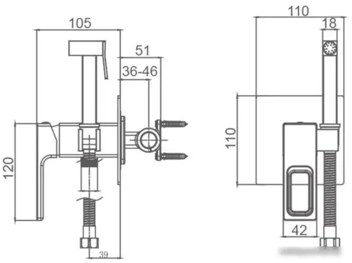 Гигиенический душ Gappo G7217-6 - фото товара