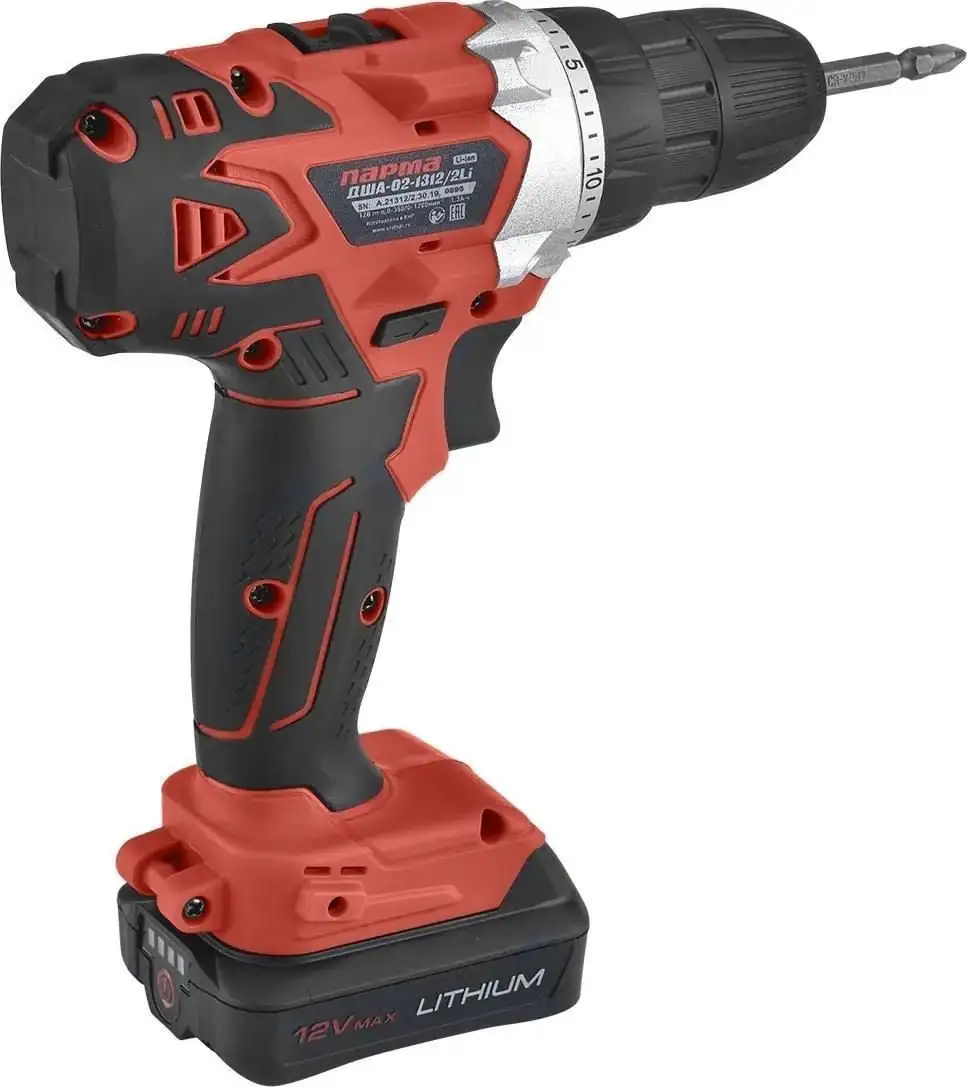 Дрель-шуруповерт Парма ДША-02-1312/2Li 02.021.00006 (с 2-мя АКБ, кейс) – фото товара