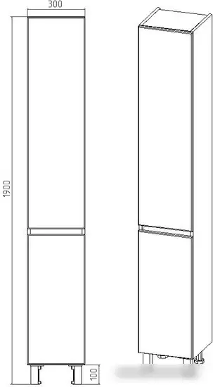 Viant Шкаф-пенал Мальта VMAL300BEL-PEN – фото товара