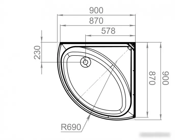 Душевая кабина Domani-Spa Simple 99 High Eco DS01EcSm99HWCl00-V1.2 (белый/прозрачное стекло) - фото товара