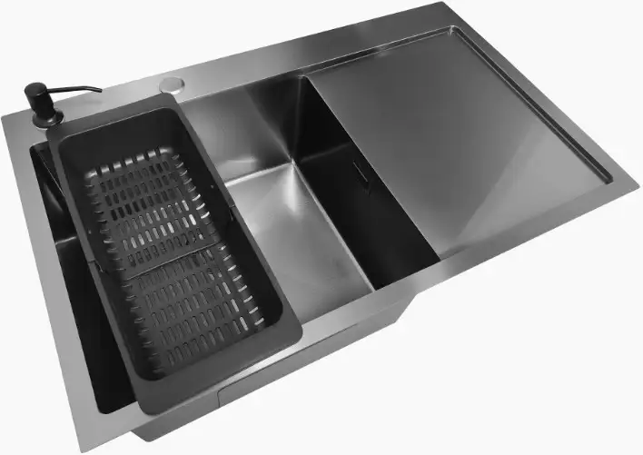 Кухонная мойка Stellar Decor S7850NB-L-D (нано черный) - фото товара