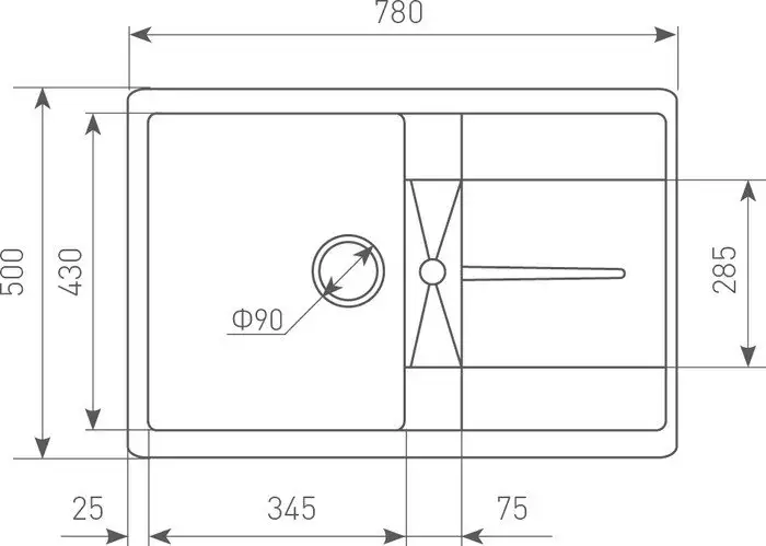 Кухонная мойка Zigmund & Shtain Rechteck 780 (молодое шампанское) - фото товара