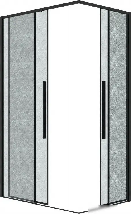 Душевой уголок Grossman Galaxy 120х80х195 300.K33.01.12R80L.21.02 (черный матовый/стекло шиншилла) - фото товара