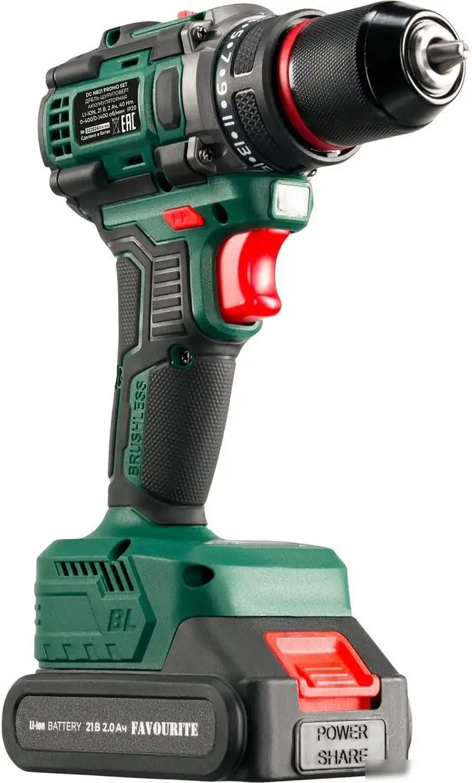 Дрель-шуруповерт Favourite DC NB21 PROMO Set 121158221 (с 2-мя АКБ, кейс) – фото товара