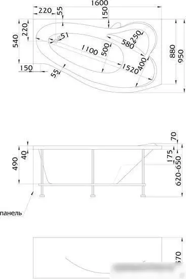 Ванна 1Марка Gracia 160x95R - фото товара