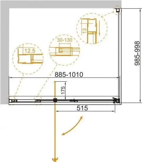 Душевой уголок Cezares VARIANTE-AH-1-90/100-100-C-Cr - фото товара
