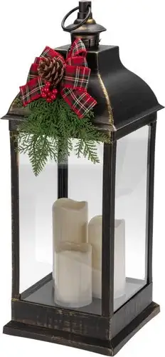 Новогодняя гирлянда Neon-Night Декоративный фонарь бронзовый 24х24х65 см 513-049 (теплый белый)