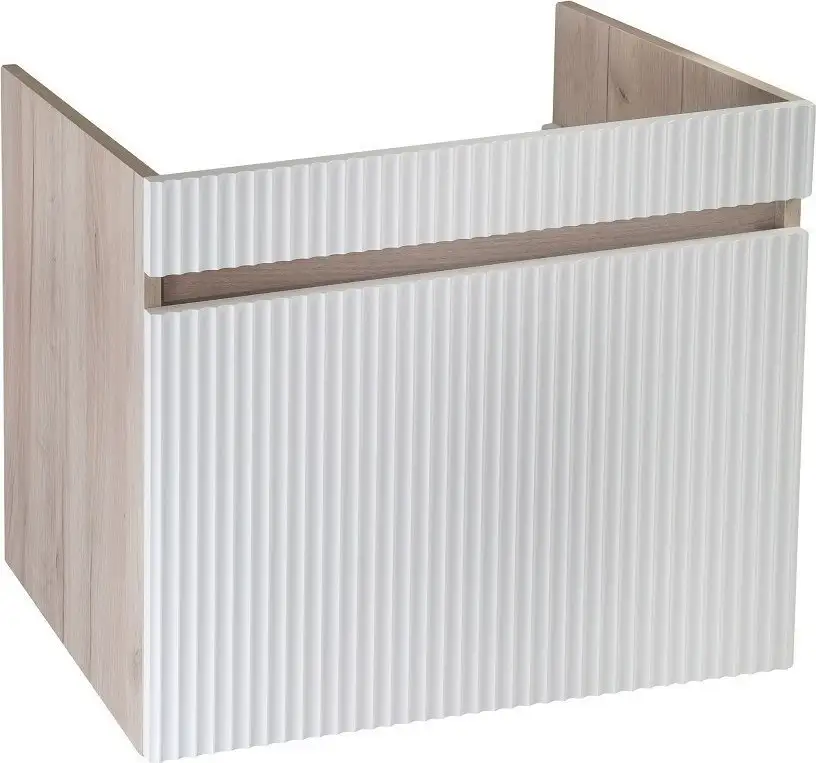 Runo Тумба с умывальником Runo Модена 65 + Оскар 65 (подвесная, крафтовый дуб) – фото товара