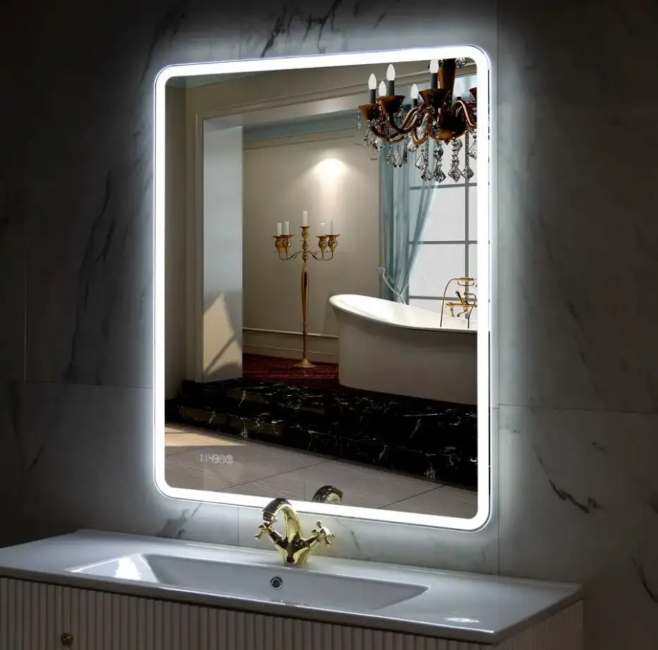 Пекам Зеркало Marta 1 80x110 marta1-80x110dcl (с подсветкой, с сенсором, часами) – фото товара