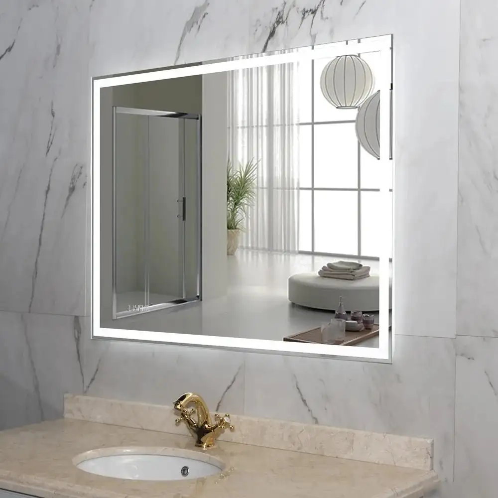 Пекам Зеркало Greta 100x60 greta-100x60scl (с подсветкой, сенсором на прикосновение и часами) – фото товара