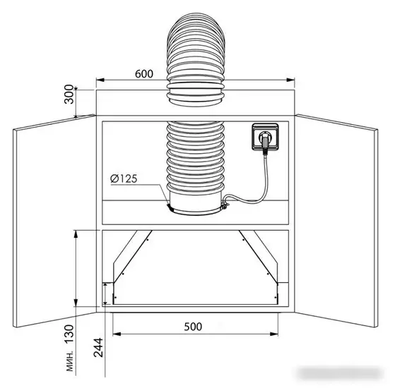 Кухонная вытяжка ZUGEL ZHI521B - фото товара