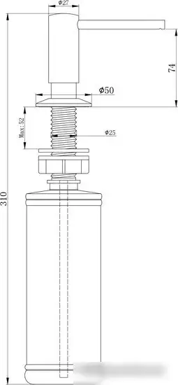 Дозатор для жидкого мыла Paulmark Decus D004-BR (бронзовый)