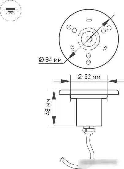 Тротуарный встраиваемый светильник Arlight KT-AQUA-R85-7W Warm3000 024938 – фото товара