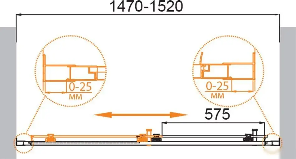Душевая дверь Cezares MOLVENO-BF-1-150-C-GM-IV - фото товара