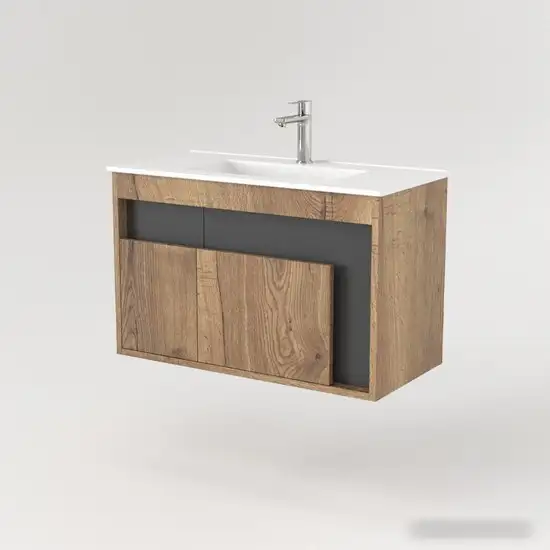 Дабер Тумба под умывальник 016 WeltWasser Deilbach 7517-80 Т16.8W.0.22 (дуб галифакс/серый) – фото товара