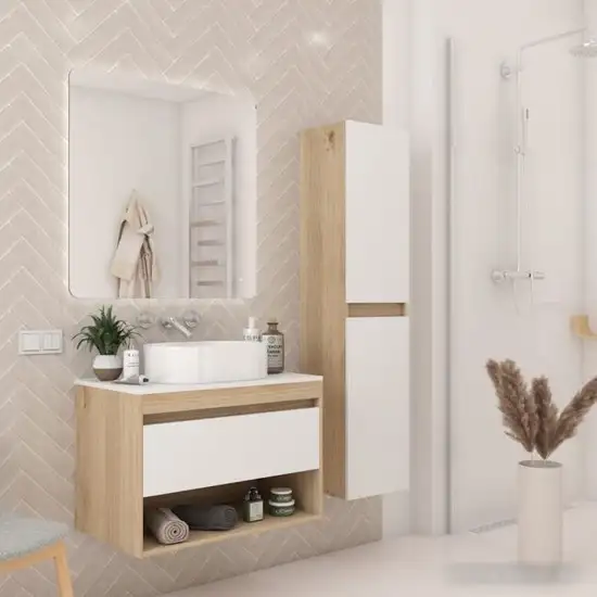 Teymi Тумба под умывальник Ritta 75 T60521 (дуб эврика/белый матовый) – фото товара