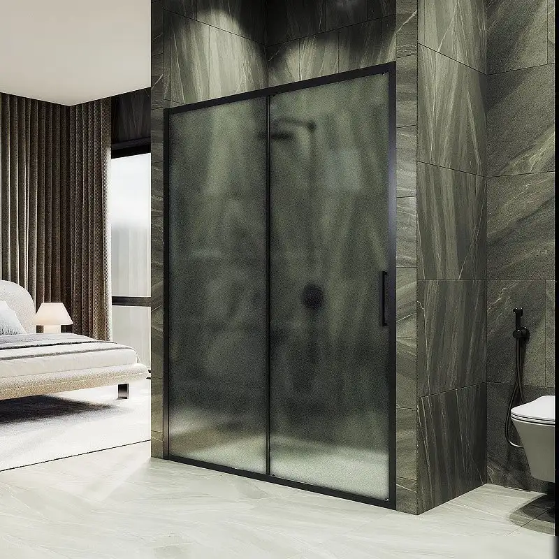 Душевая дверь MaybahGlass 195x150 MGD-1281-6 (сатин/черный) - фото товара