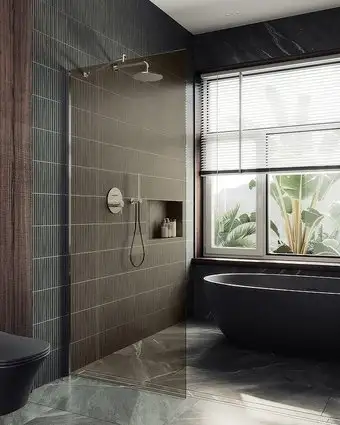 Душевая стенка MaybahGlass 99x195 MGD-1353-5ш (бронзовое стекло/хром матовый) - изображение в каталоге
