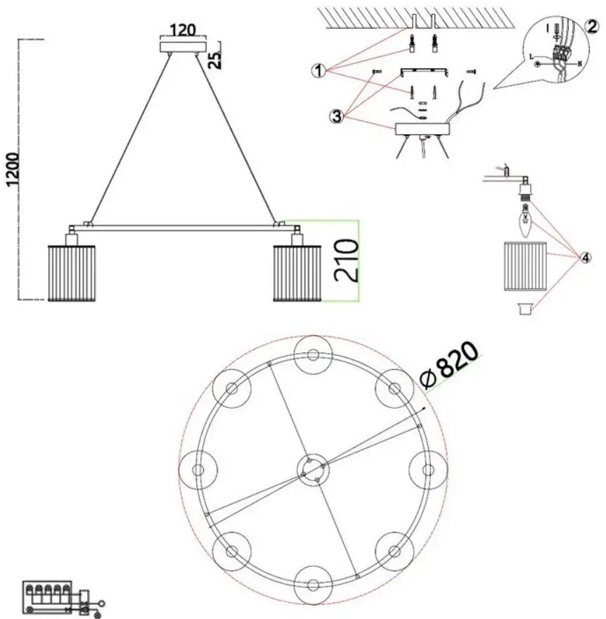 Подвесная люстра Omnilux Lanloup OML-59803-08 – фото товара