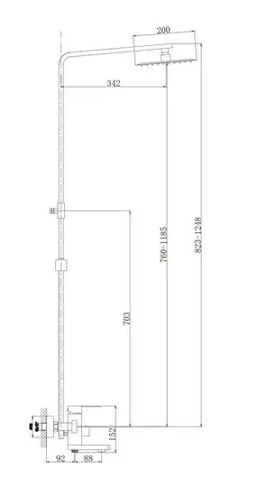 Душевая система Haiba HB24803 (нержавеющая сталь) - фото товара