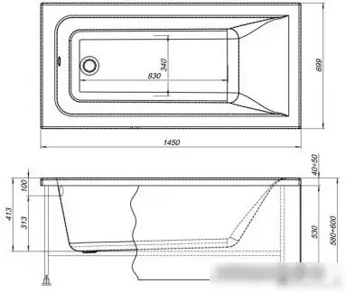 Ванна Aquanet Bright 145x70 - фото товара