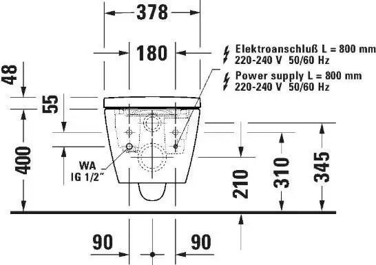 Унитаз подвесной Duravit SensoWash Starck f Plus 650000012004320 - фото товара